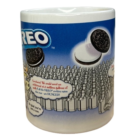Nabisco Oreo Cookie Coffee Tea Milk Mug Cup Cows Snacks Novelty Rare Vintage - Picture 3 of 6